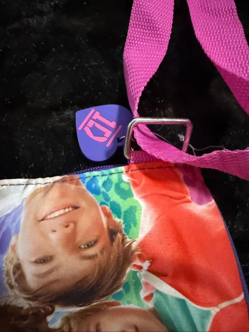 One Direction Girls Purse Cross Body Tote Bag Handbag Pink Purple 1D